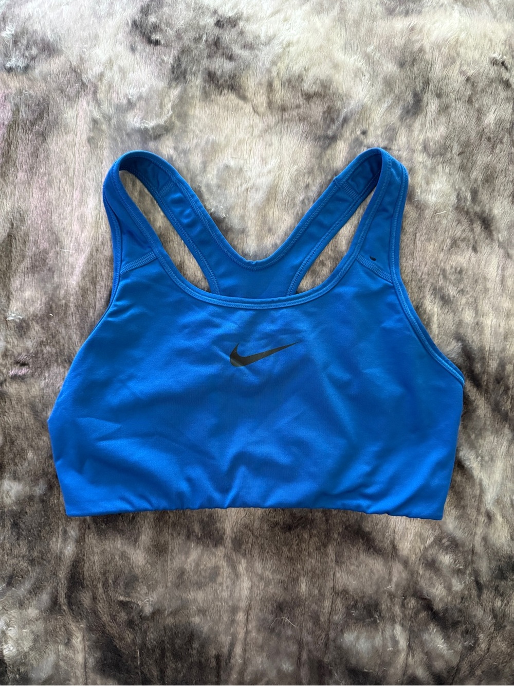 Nike Royal Blue Racerback Sports Bra with Black Swoosh